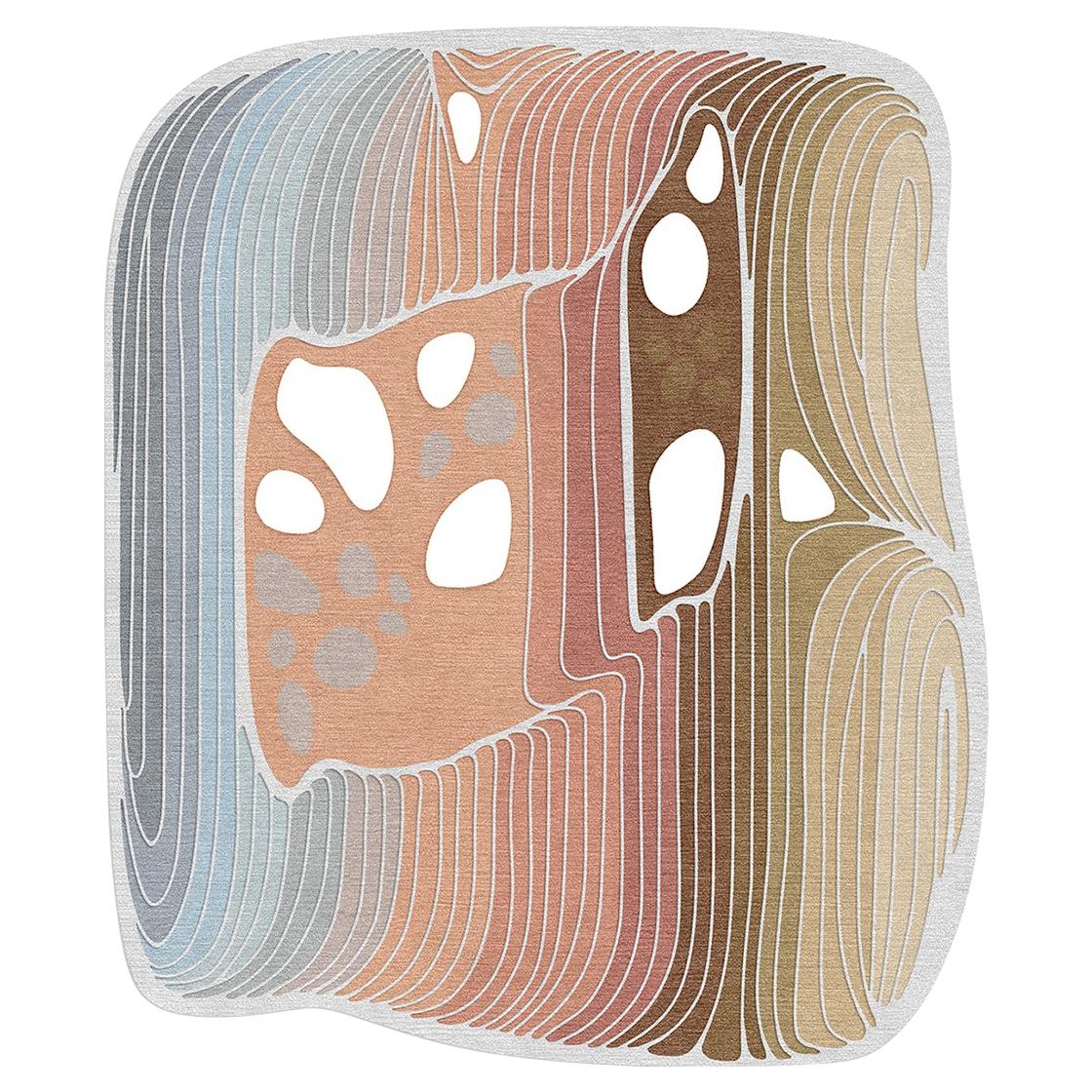 Modern colofrul unusual rug Multicolored Irregular shape, Gamma Est small For Sale