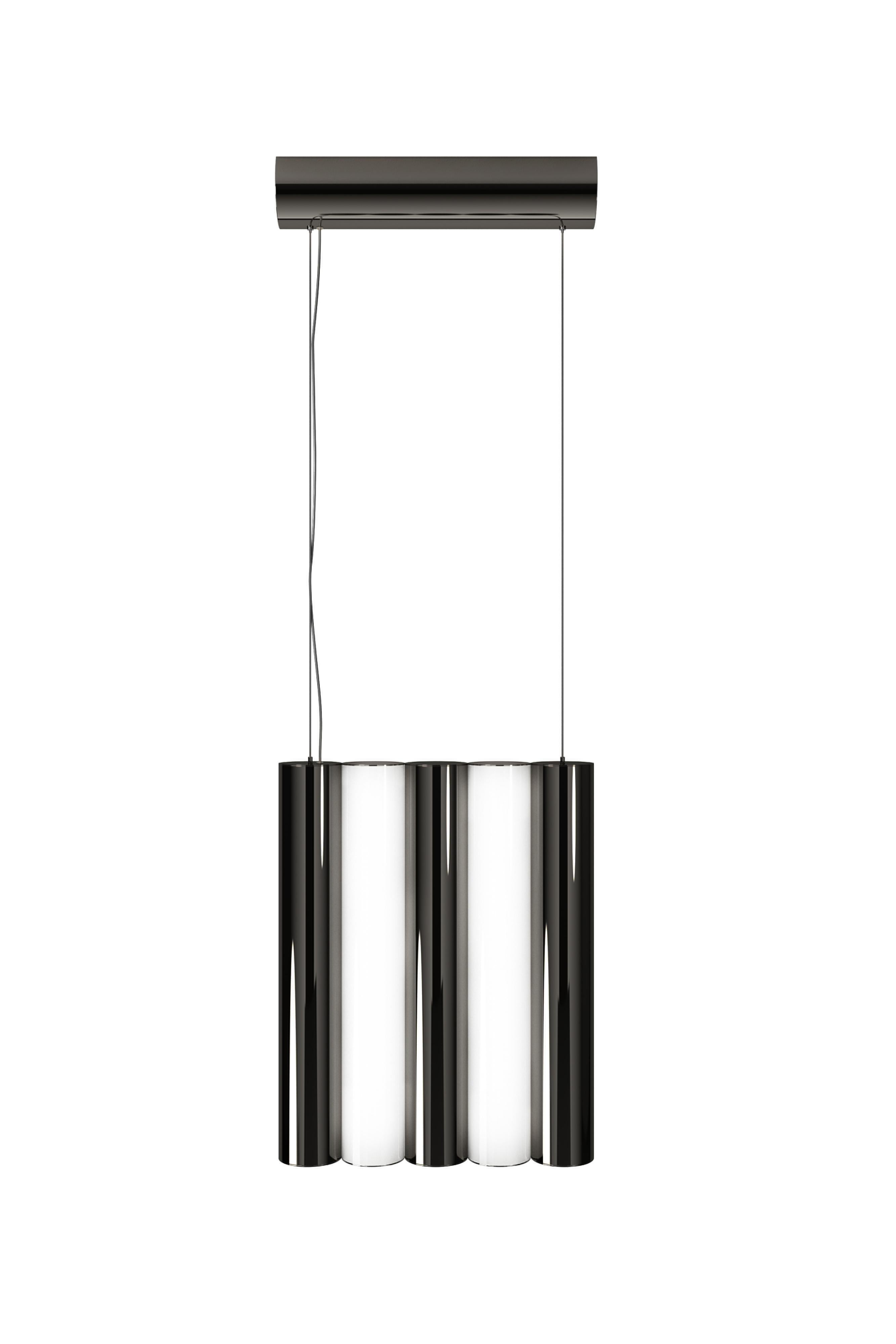 Ciondolo in grafite Gamma L5 di Sylvain Willenz
Dimensioni: D25 x L5 X H42,3 cm
Materiali: ottone massiccio, diffusore in policarbonato bianco, cavo metallico e cavo elettrico trasparente.
Sono disponibili altre finiture e dimensioni.

Tutte le