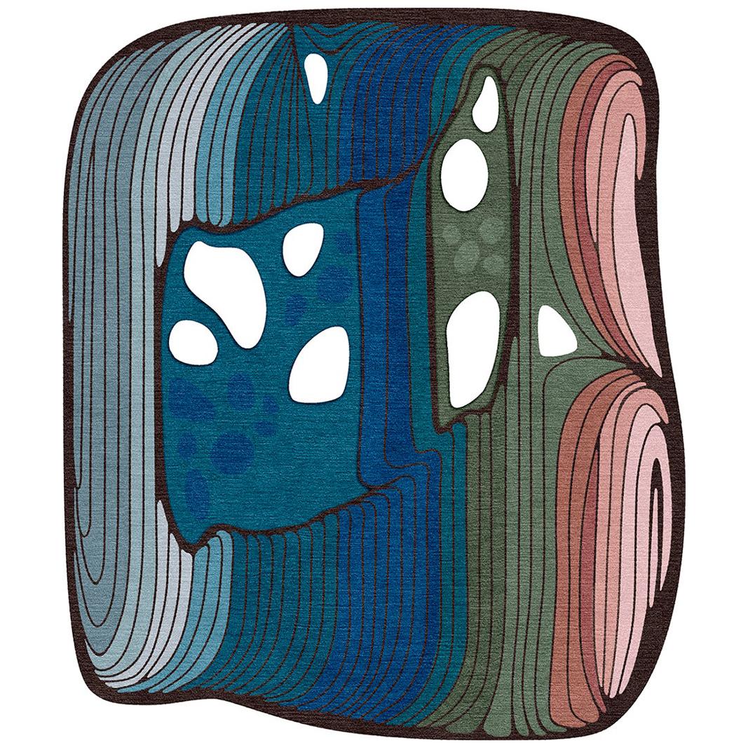Modern colofrul unusual small rug Multicolored Irregular shape - Gamma Nord For Sale