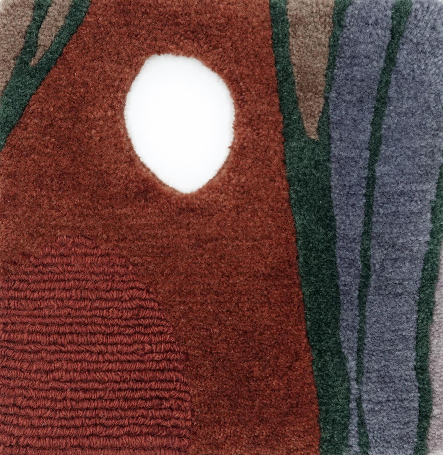 Nepalese Modern colofrul unusual rug Multicolored Irregular shape, Gamma Orient small For Sale