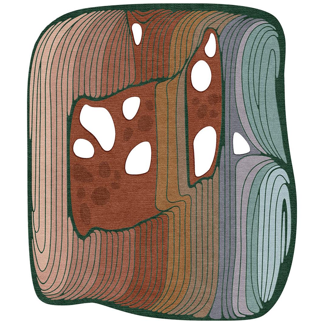 Modern colofrul unusual rug Multicolored Irregular shape, Gamma Orient small For Sale