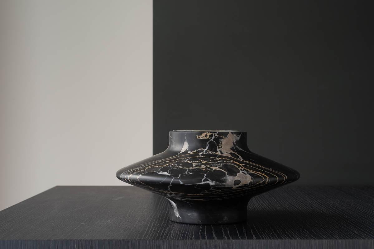 Gamma Portoro candleholder by Frederic Saulou
Dimensions: Ø 268 x H 130 mm
Materials: Marble 


Marble available:
Portoro
Paonazzo



Born in 1989, Frédéric Saulou, lives and works in Rennes, in France. Graduated in space and