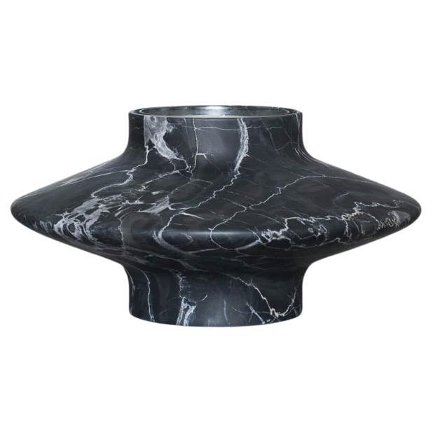 Gamma Portoro marble Flower vase and Candle holder by Frederic Saulou For Sale