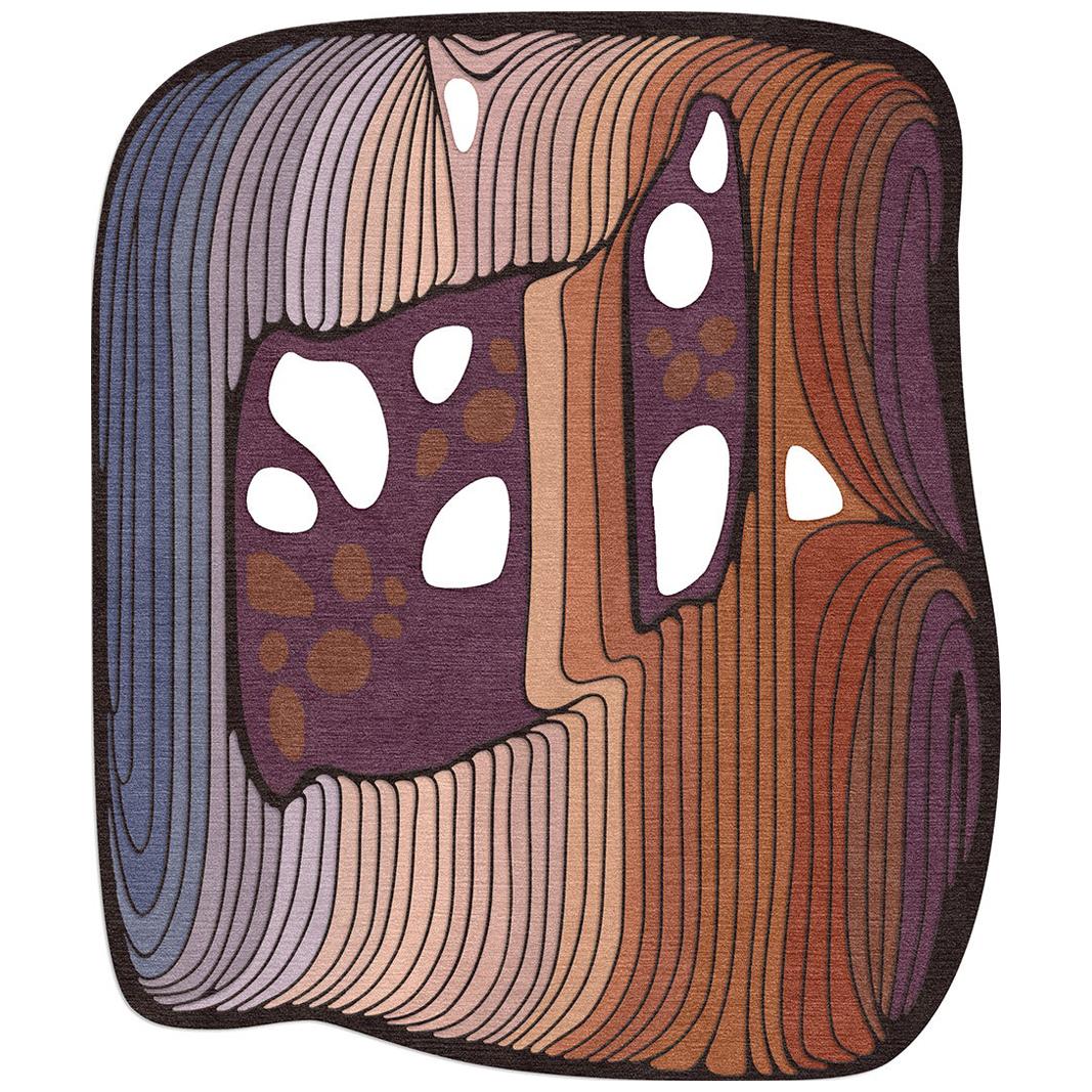 Modern colofrul unusual rug Multicolored Irregular shape, Gamma Sud small For Sale
