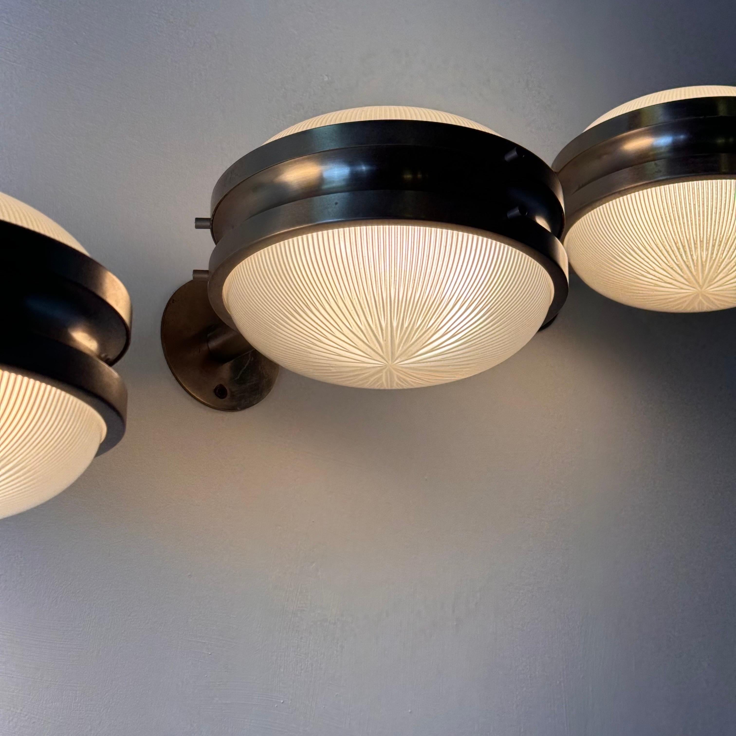 “Gamma” Wall Sconces Trio by Sergio Mazza for Artemide, 1960s 3