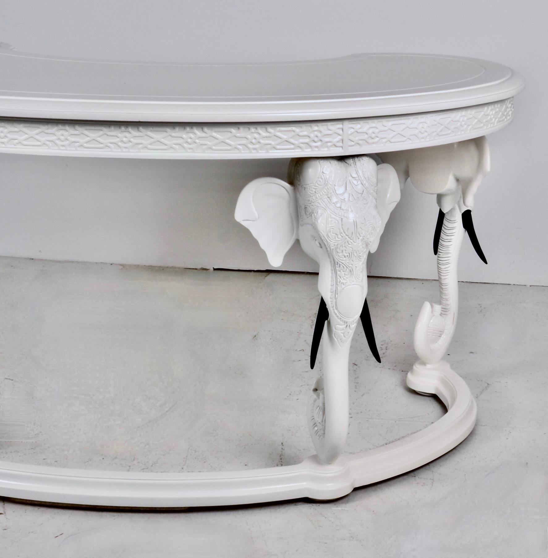 Hollywood Regency Gampel-Stoll Elephant Desk in Kidney Form For Sale