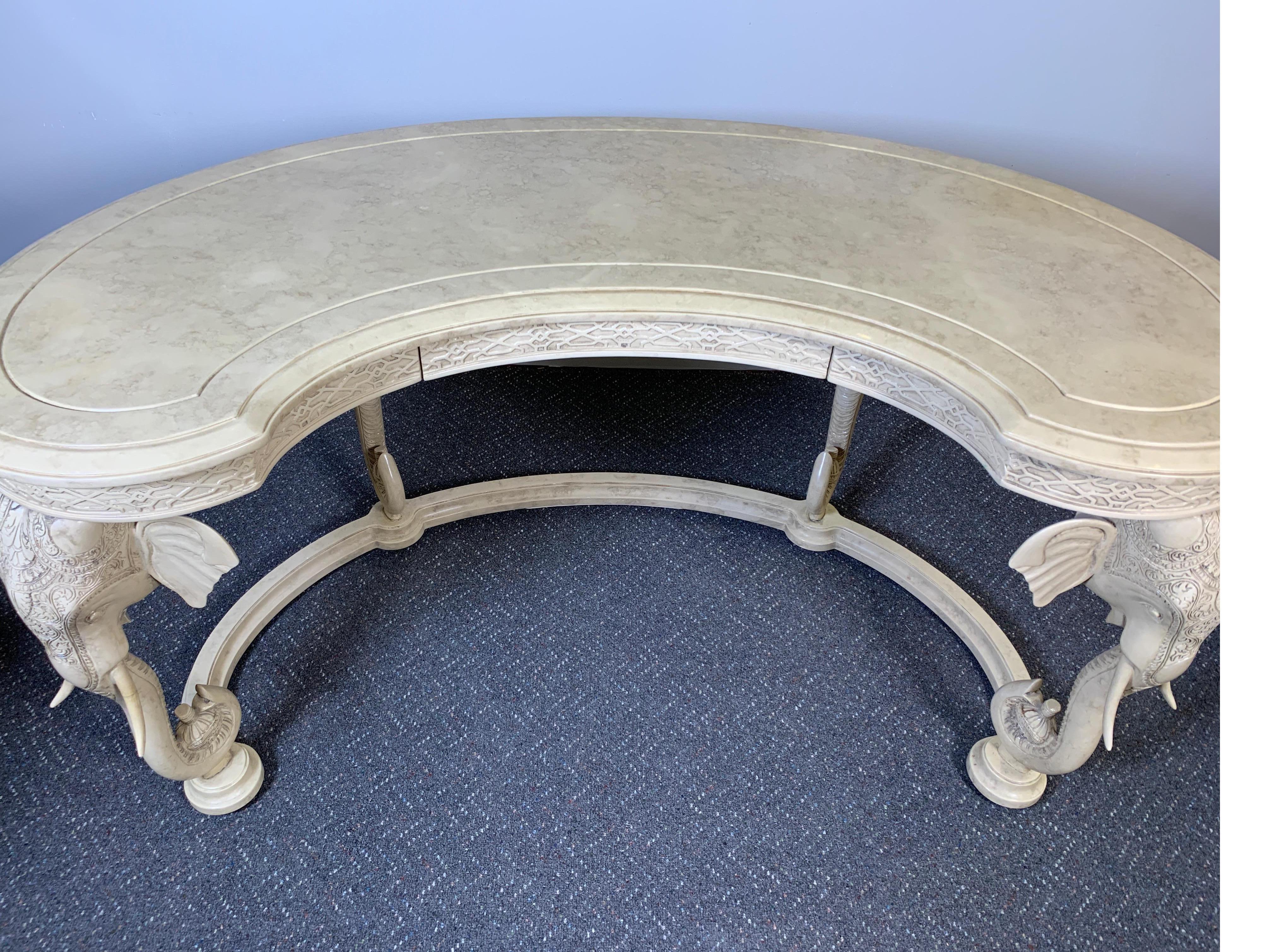 Hardwood Gampel Stoll Kidney Elephant Desk with Chair