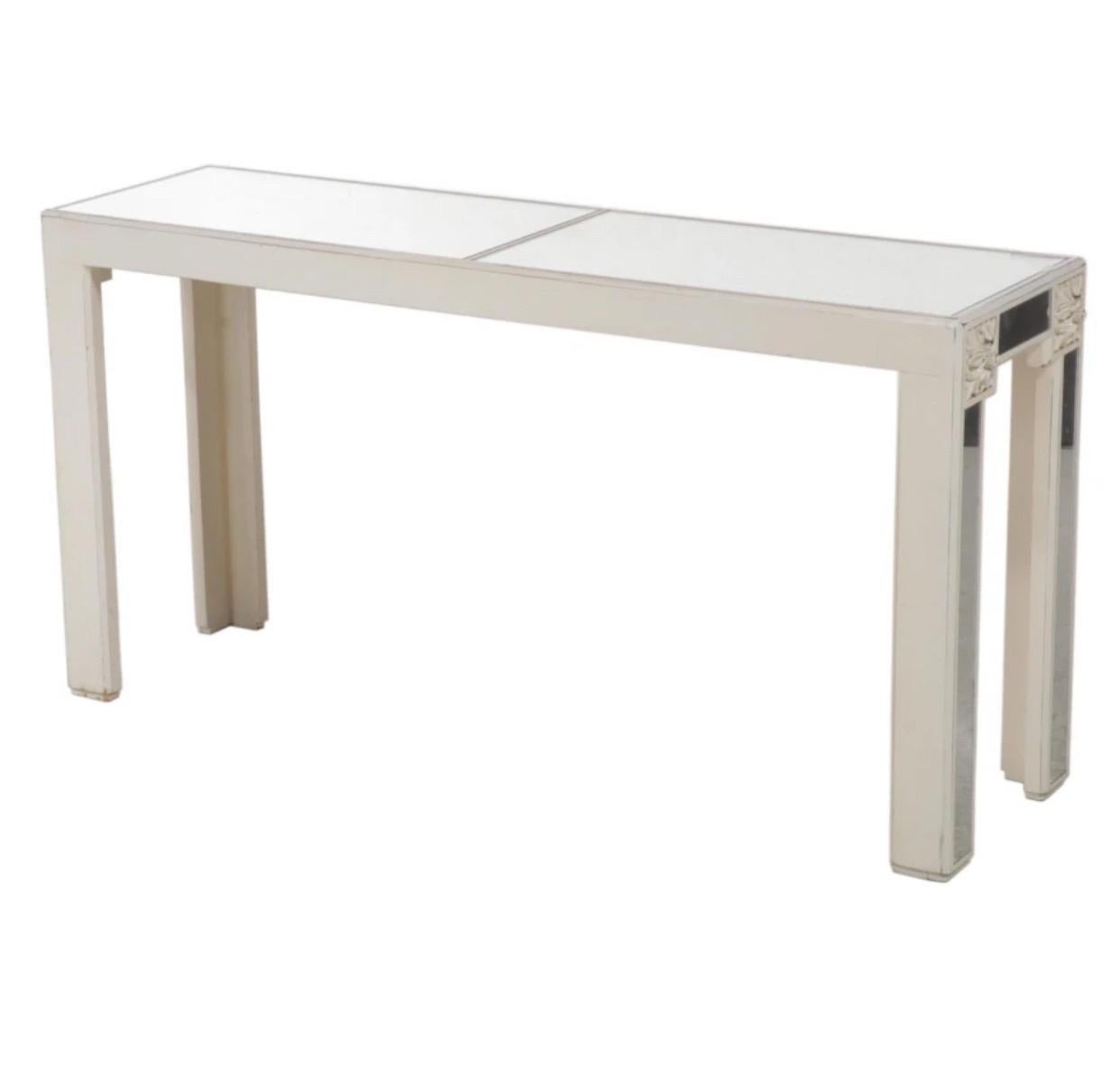 Neoclassical Revival Gampel-Stoll Neoclassical Mirrored Console Table W/ Matching Mirror For Sale
