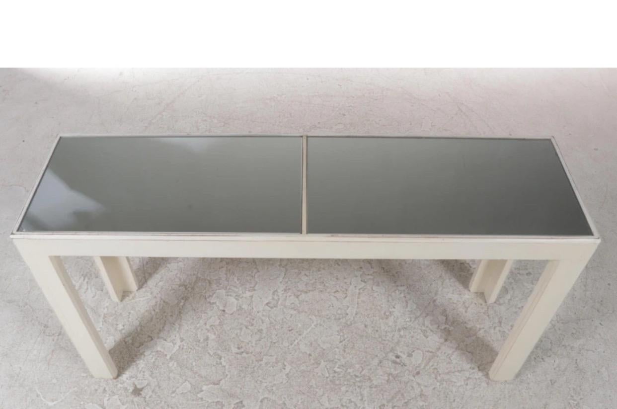 Gampel-Stoll Neoclassical Mirrored Console Table W/ Matching Mirror In Good Condition For Sale In Chicago, IL