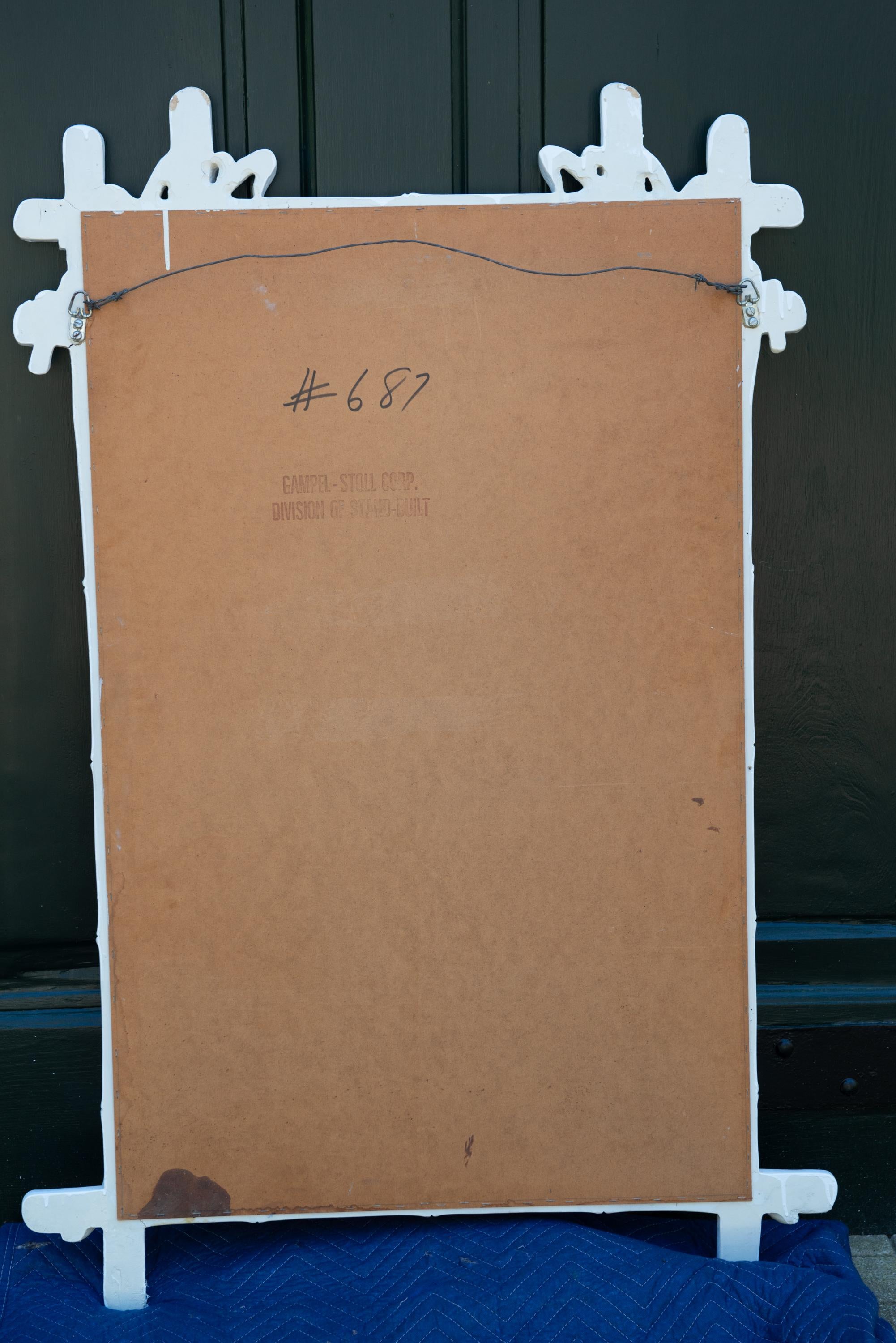 Gampel-Stoll Miroir en faux bambou blanc en vente 4