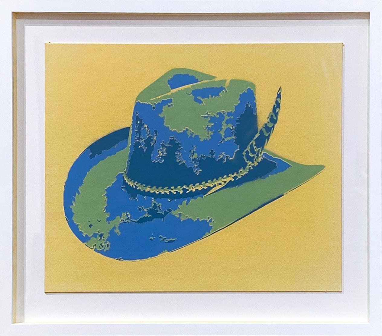 Feather Hat (Blues/Mint) - Painting by Gamuret