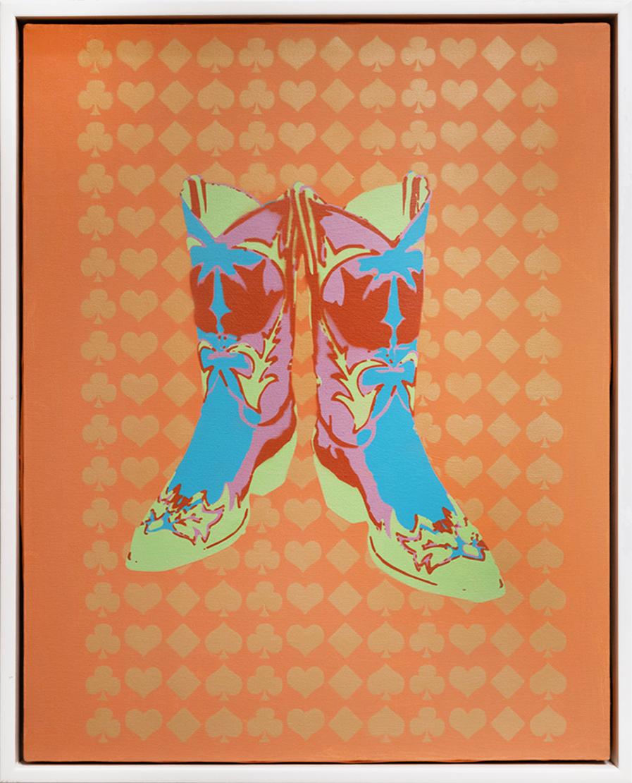 Woodstock Boot (Blue/Purple/Mint) - Painting by Gamuret