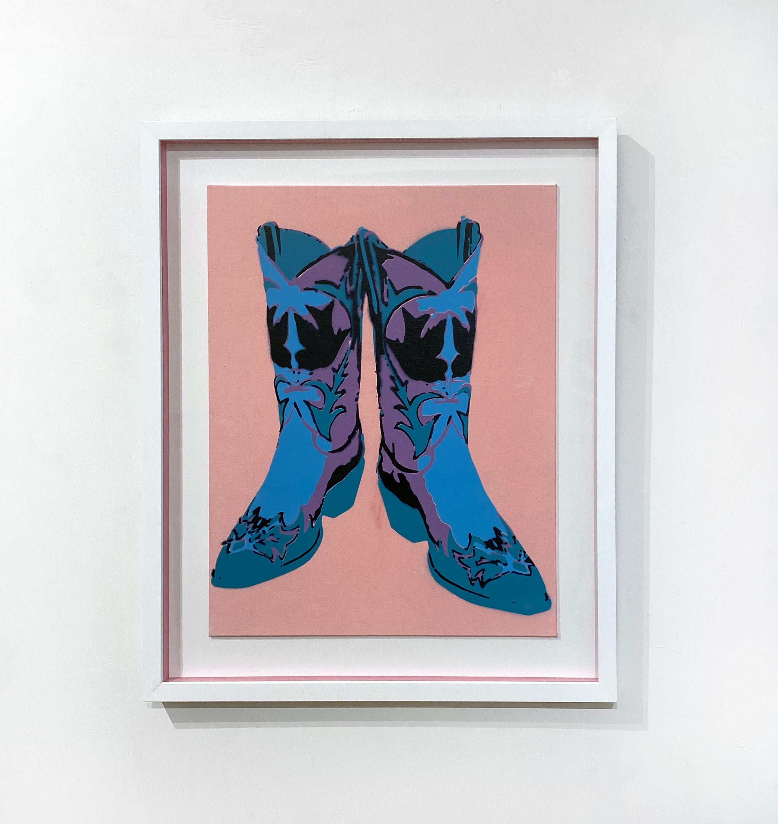 Stivale Woodstock (Malva/Teal) - Painting Contemporaneo di Gamuret