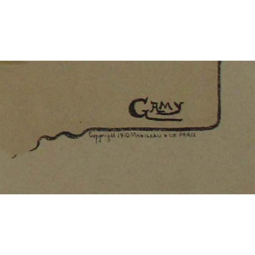 Originalplakat „Rendez Vous de Chasse“ des Künstlers Gamy aus dem Jahr 1910 im Angebot 2