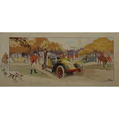 Antique 1910 original poster "Rendez Vous de Chasse" by the artist Gamy