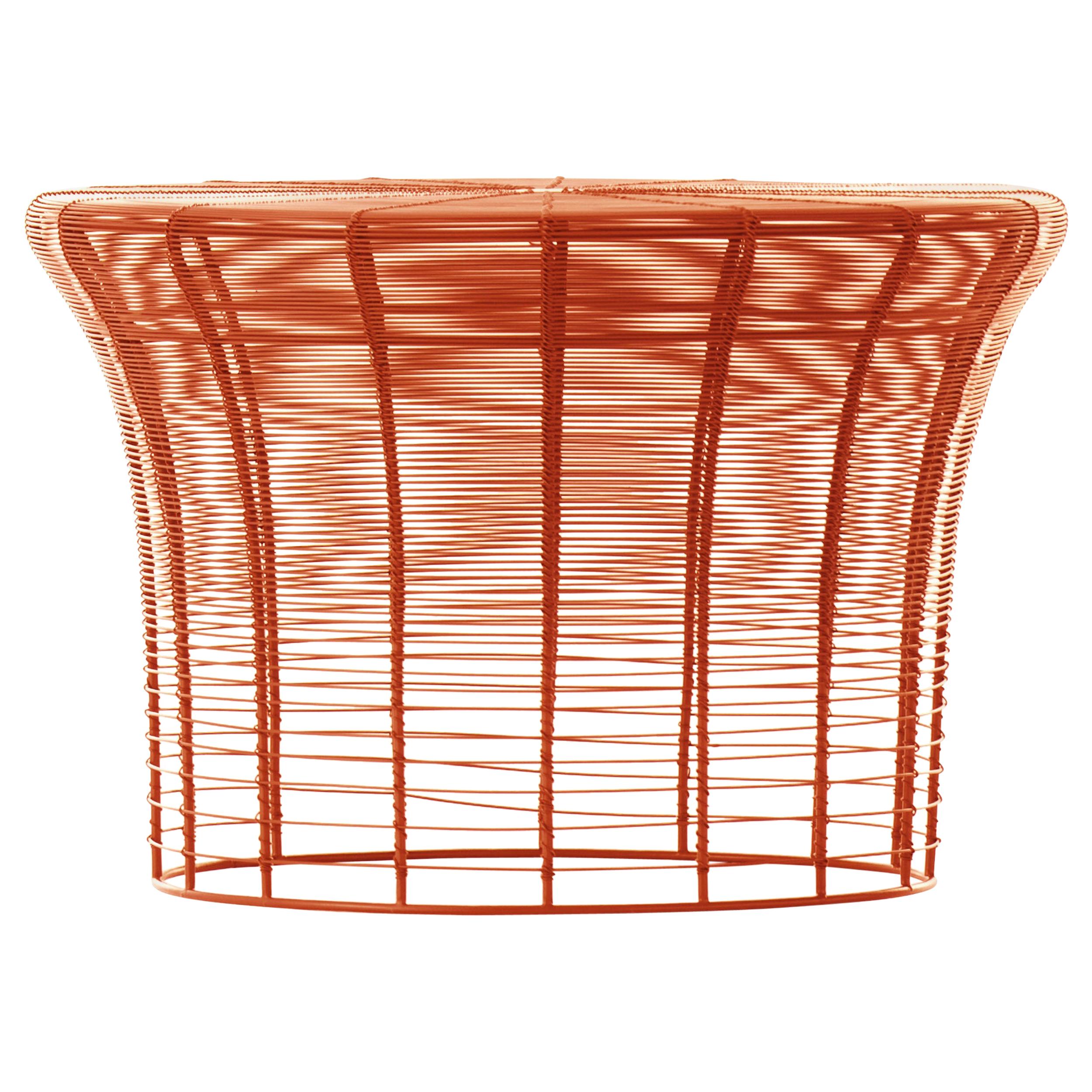 GAN Aram High Table in Red and Orange by Nendo
