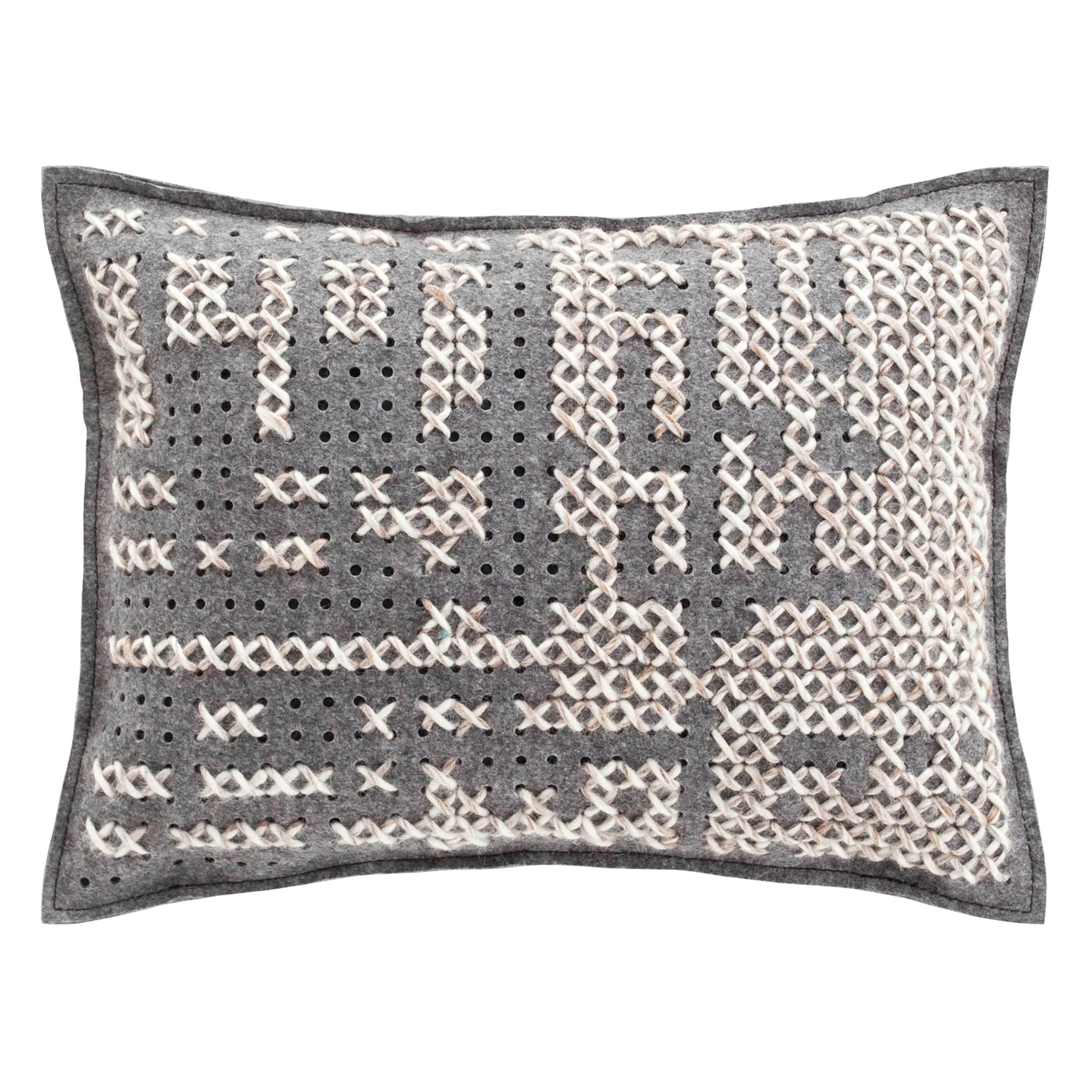 (Gray) GAN Canevas Abstract Large Pillow by Charlotte Lancelot