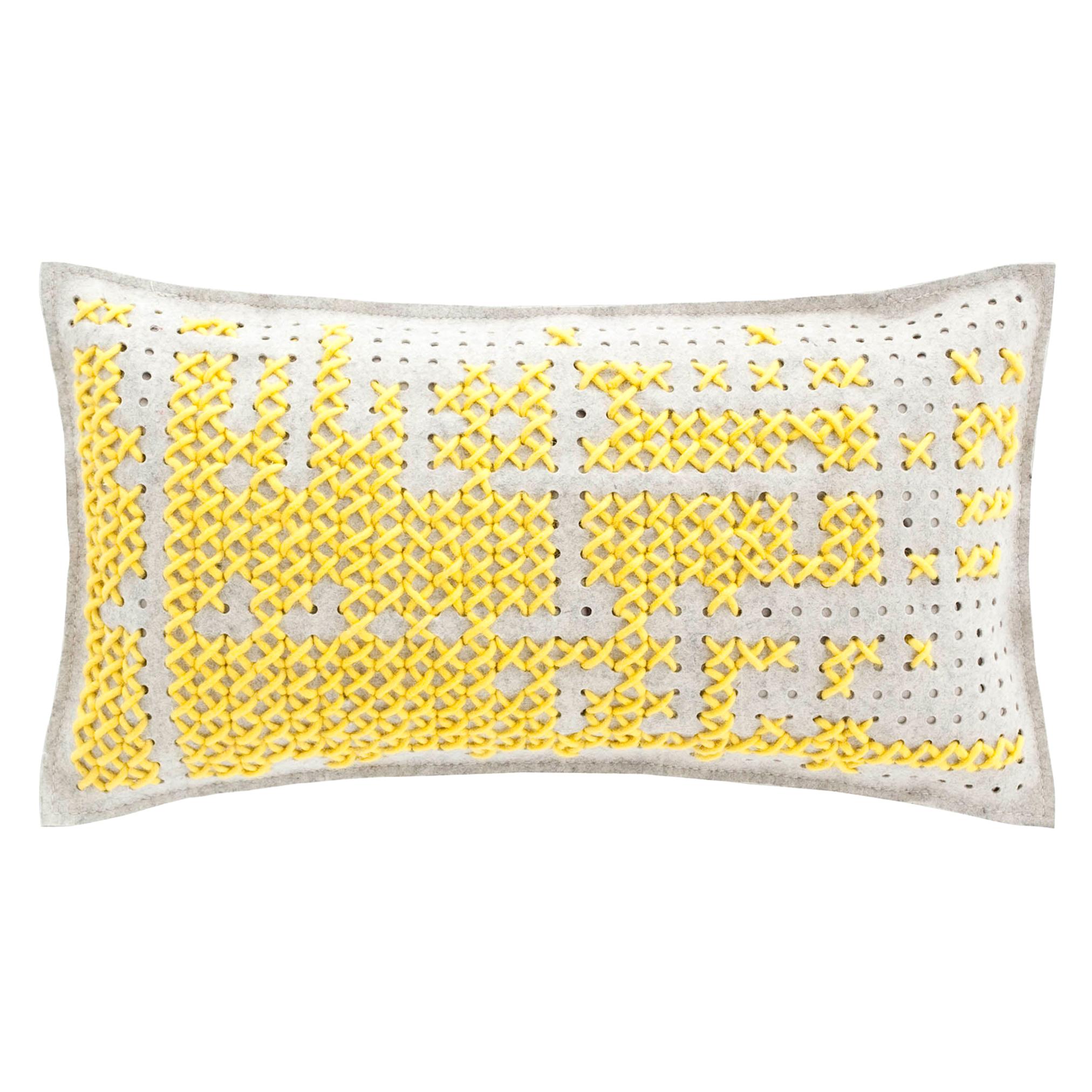 (Yellow) GAN Canevas Abstract Small Pillow by Charlotte Lancelot