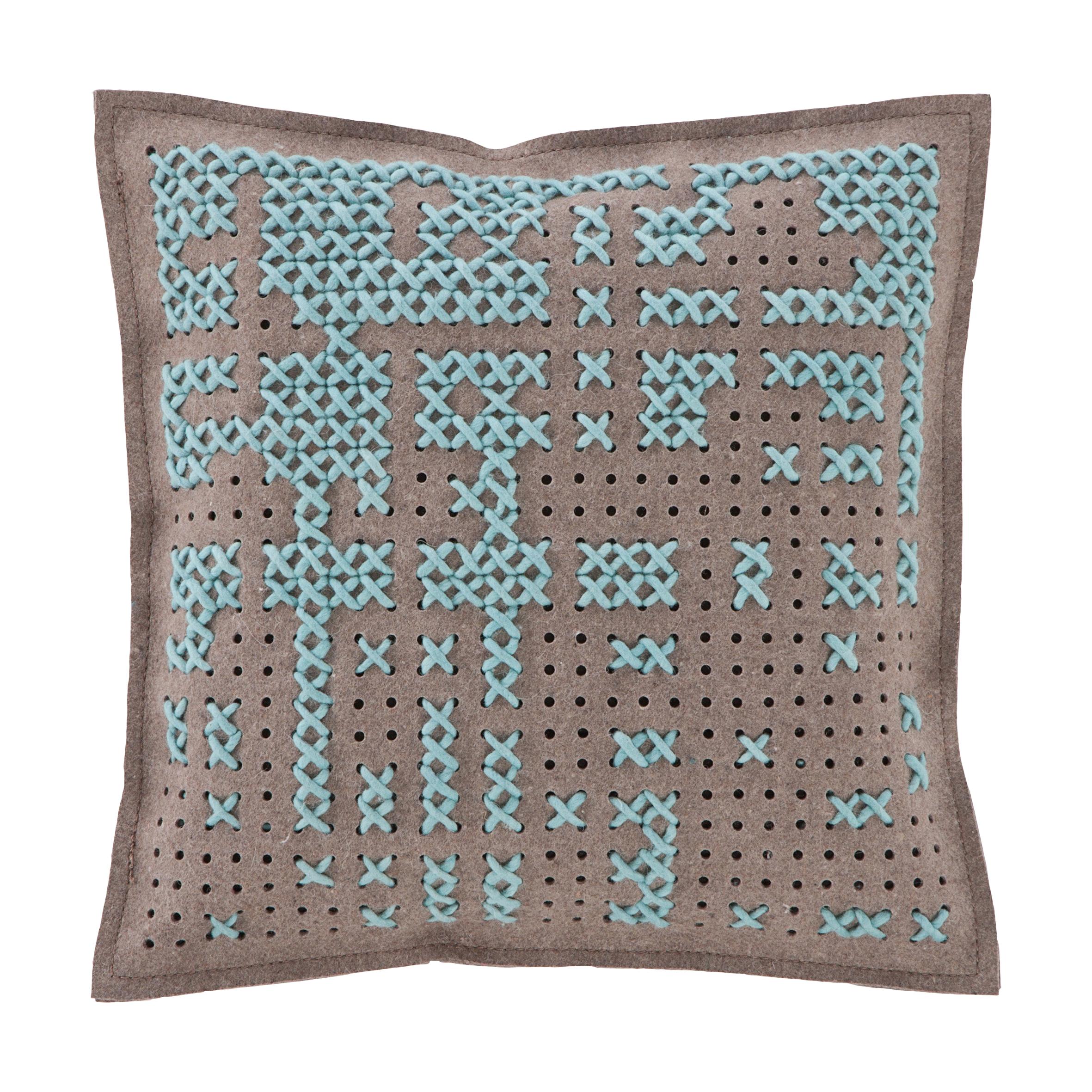 (Blue) GAN Canevas Square Abstract Pillow by Charlotte Lancelot