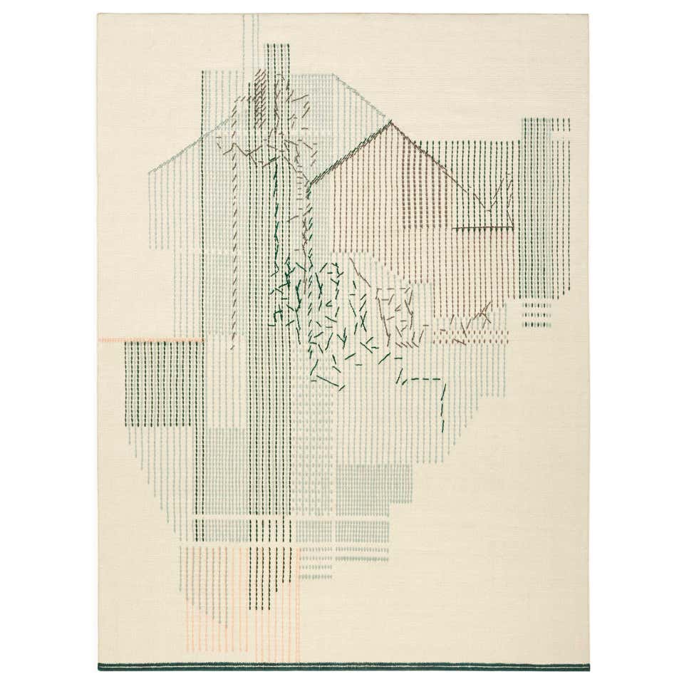 Customizable GAN Handloom Backstitch Busy Large Rug by Raw-Edges For ...