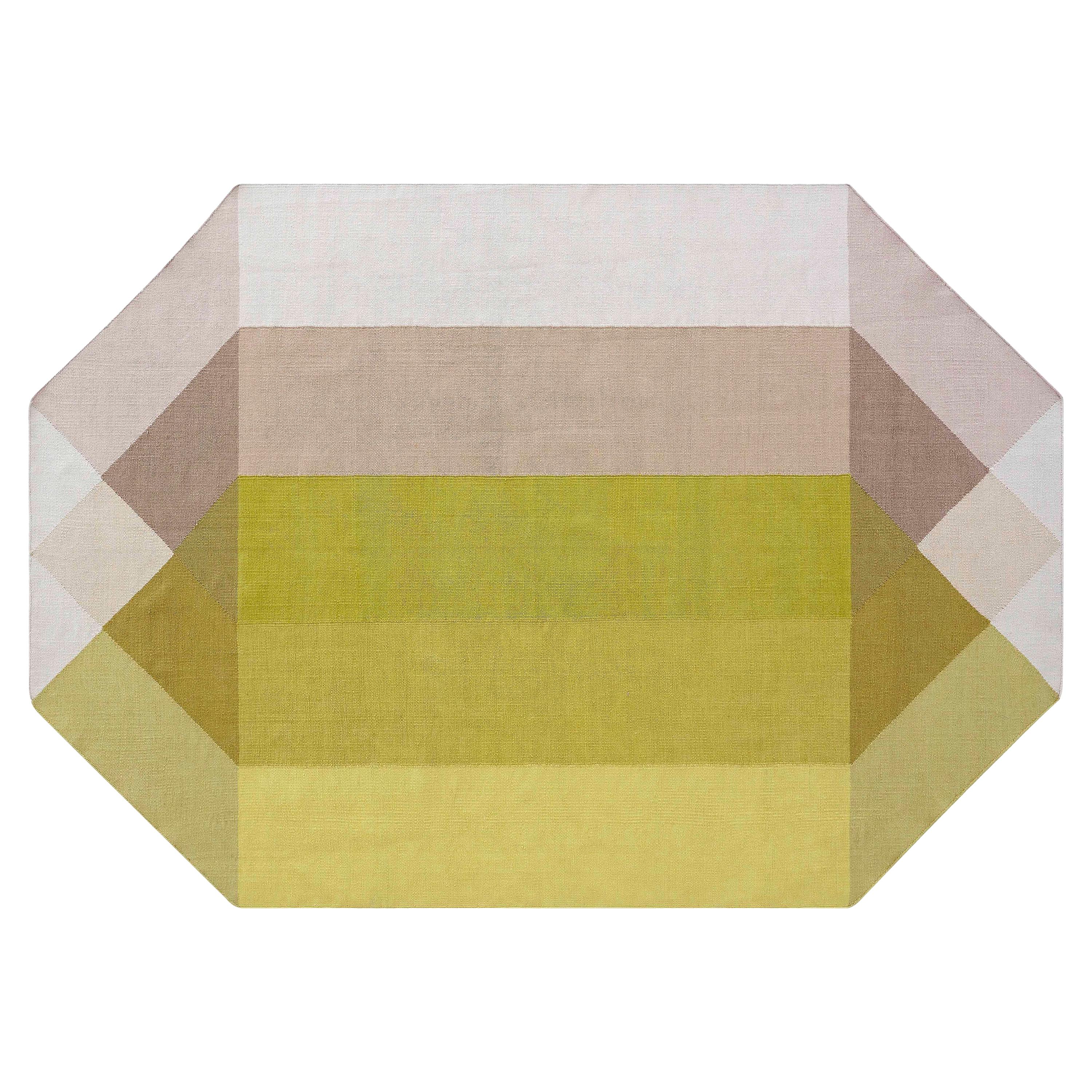 For Sale: Multi (Pink Yellow) GAN Kilim Diamond Medium Rug by Charlotte Lancelot