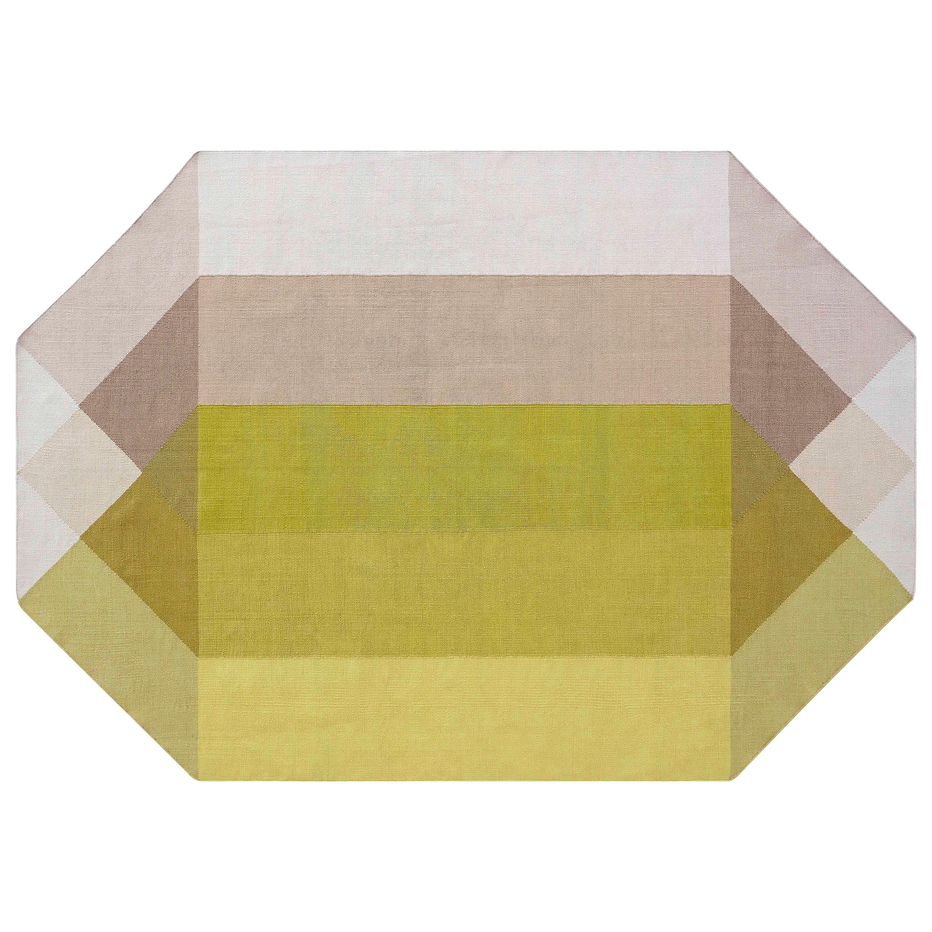 For Sale: Multi (Pink Yellow) GAN Kilim Diamond Small Rug by Charlotte Lancelot