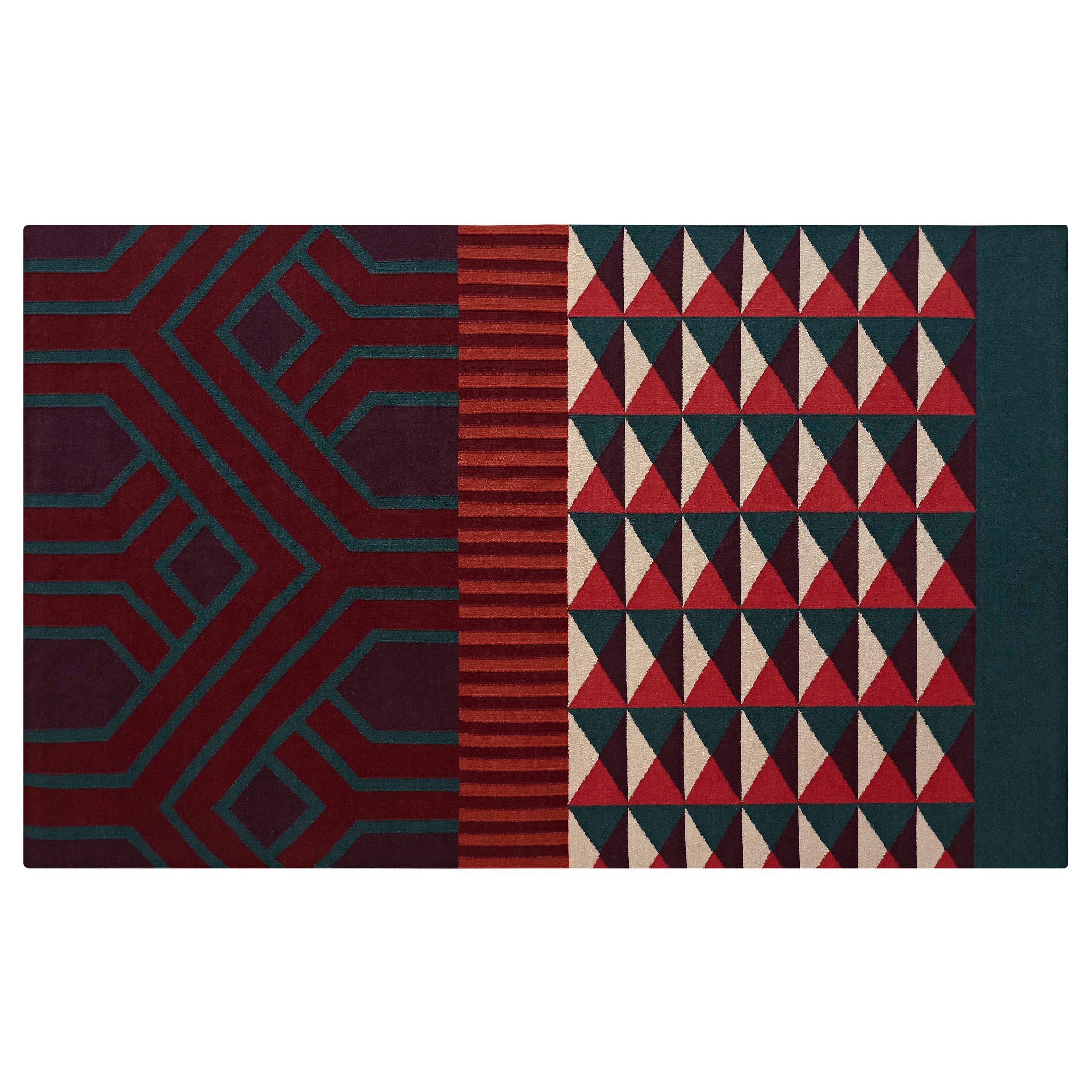 For Sale: Red GAN Kilim Ndebele Small Rug by Sandra Figuerola