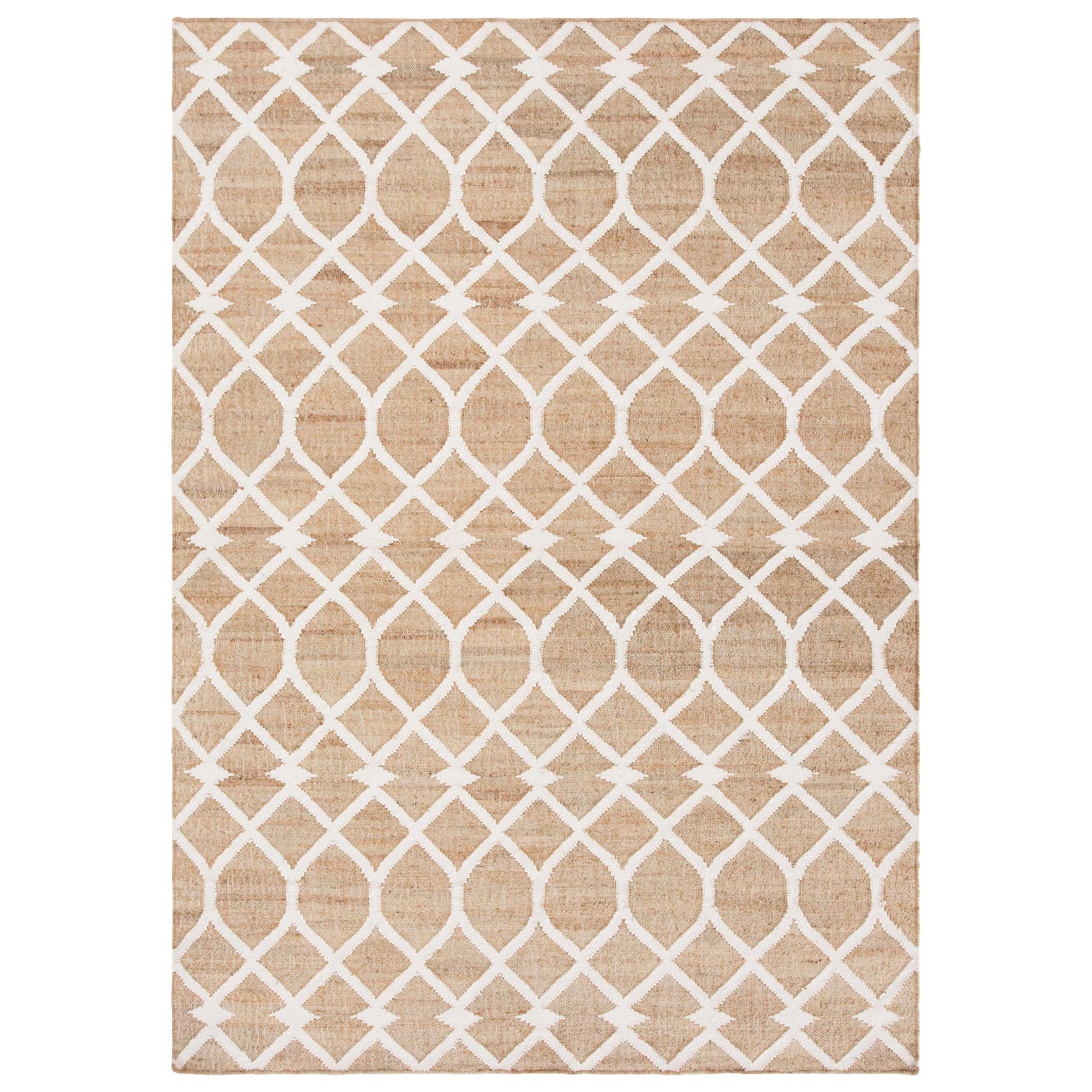 For Sale: Beige (White) GAN Kilim Rodas Rug in Jute and Wool