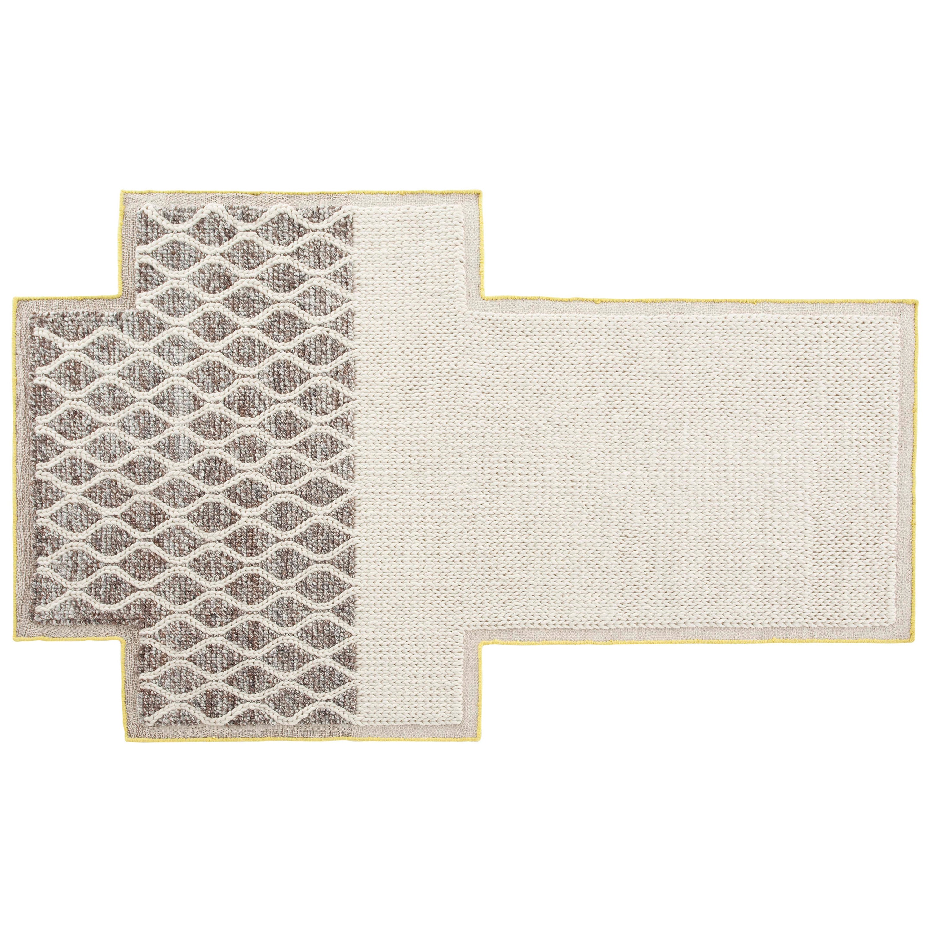 GAN Mangas Space Medium Rectangular Rug Rhombus in Ivory by Patricia Urquiola For Sale
