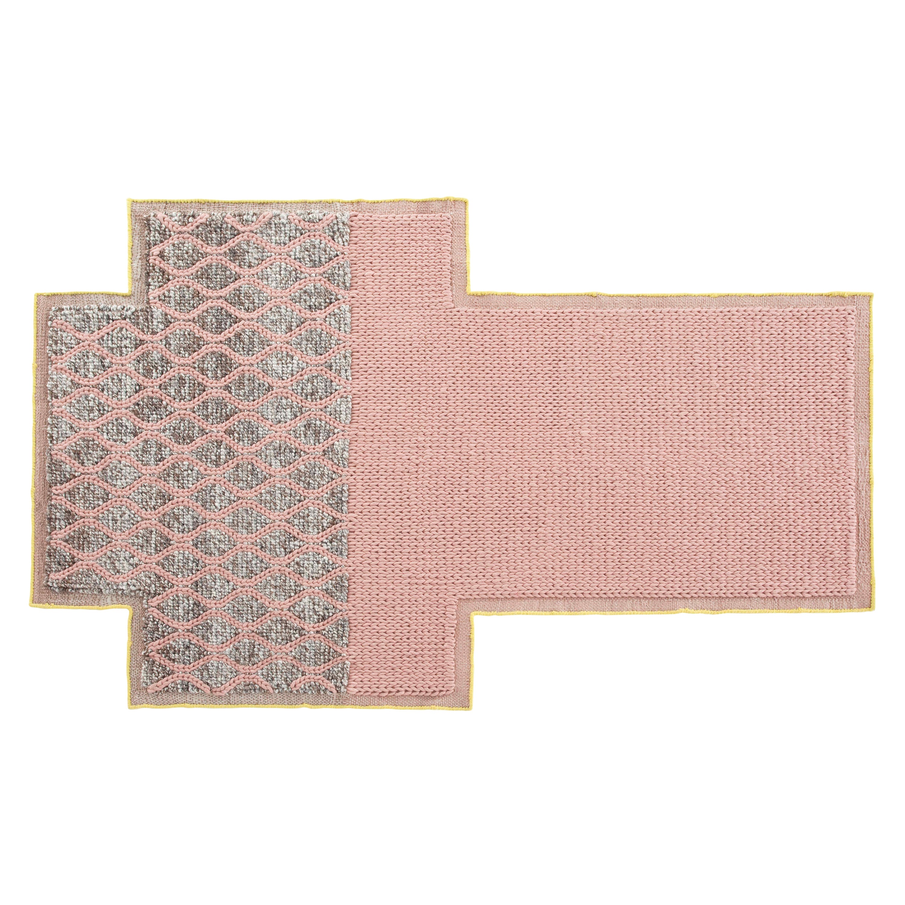 GAN Mangas Space Small Rectangular Rug Rhombus in Pink by Patricia Urquiola For Sale