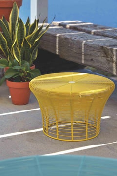 GAN Rugs Aram High Table with Stainless Steel Wire in Bronze by Nendo