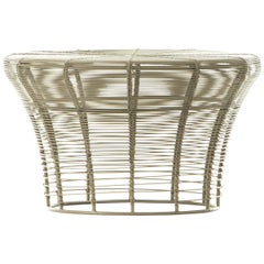 GAN Rugs Aram Low Stool with Stainless Steel Wire in Sand by Nendo