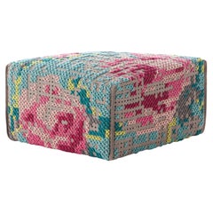 GAN Spaces Canevas Square Flowers Pouf in Color by Charlotte Lancelot