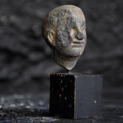 Gandhara Schist Carved Stone Head Fragment