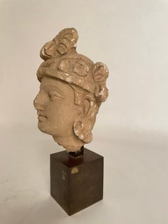 Gandharan Stucco Head of a Bodhisattva, 3rd-5th Century