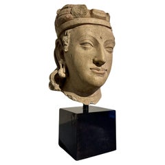 Gandharan Stucco Head of a Bodhisattva, Probably Hadda, 4th - 5th Century