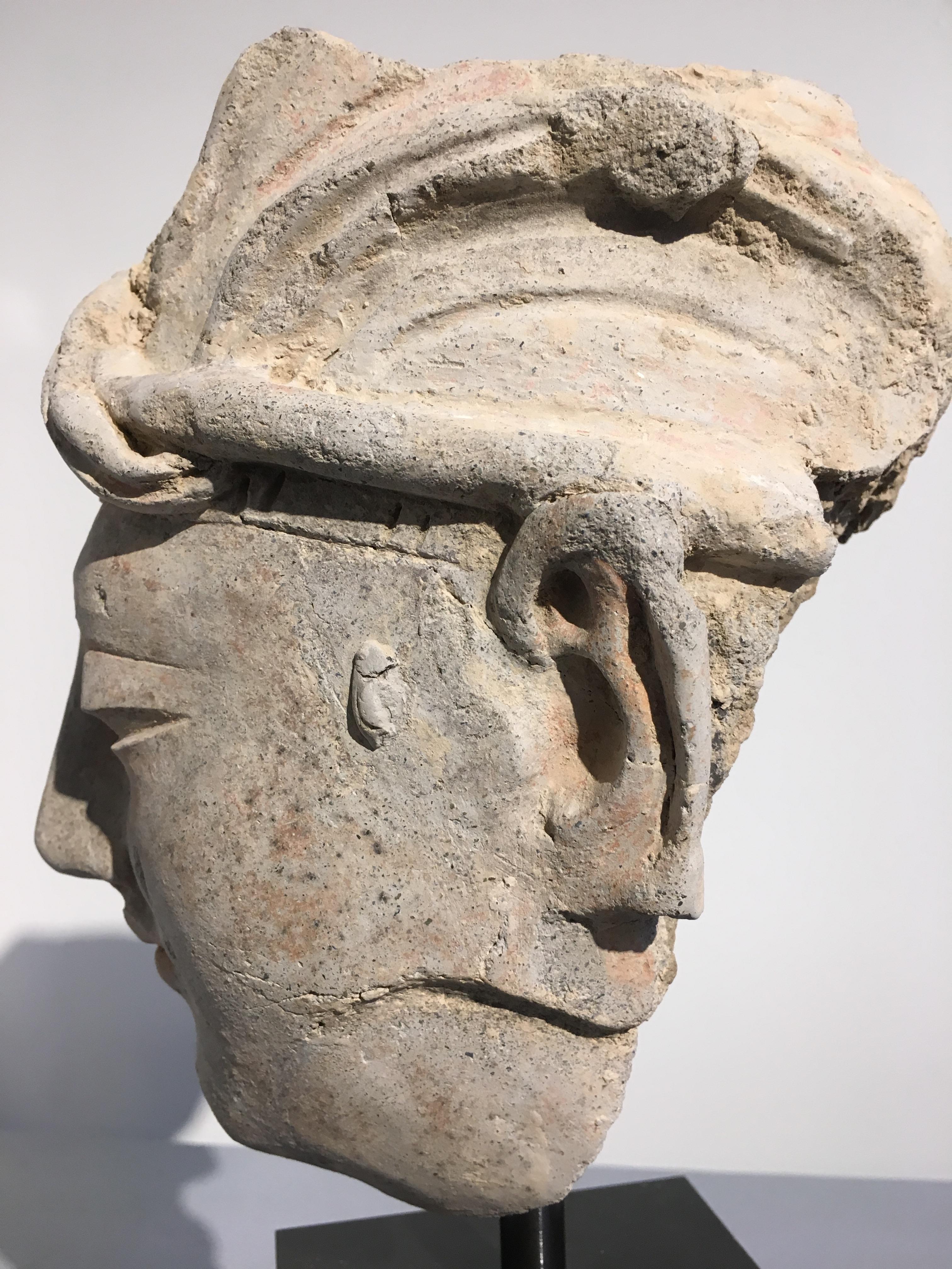 Gandharan Stucco Head of a Donor, 4th-5th Century For Sale 4