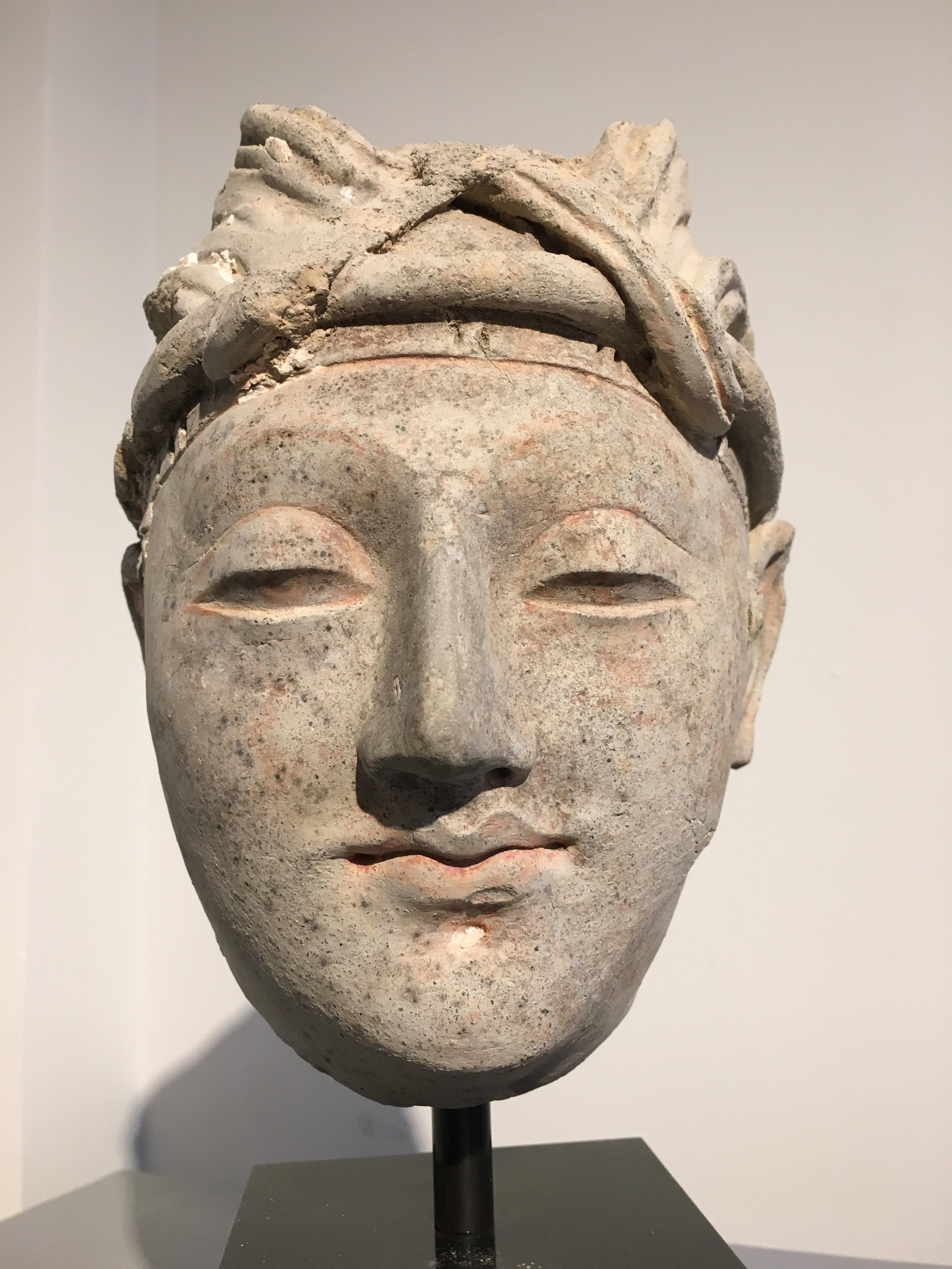 Gandharan Stucco Head of a Donor, 4th-5th Century For Sale 6