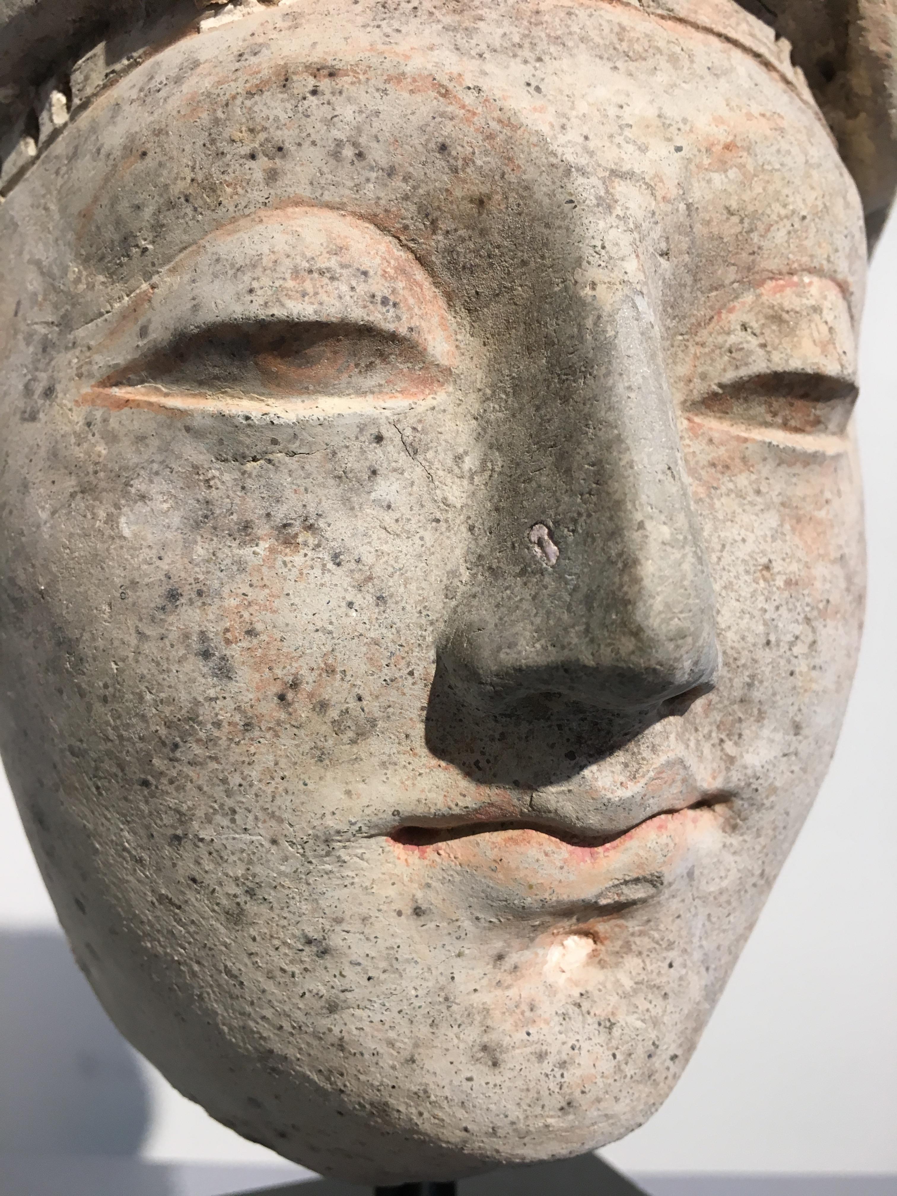 Gandharan Stucco Head of a Donor, 4th-5th Century For Sale 7
