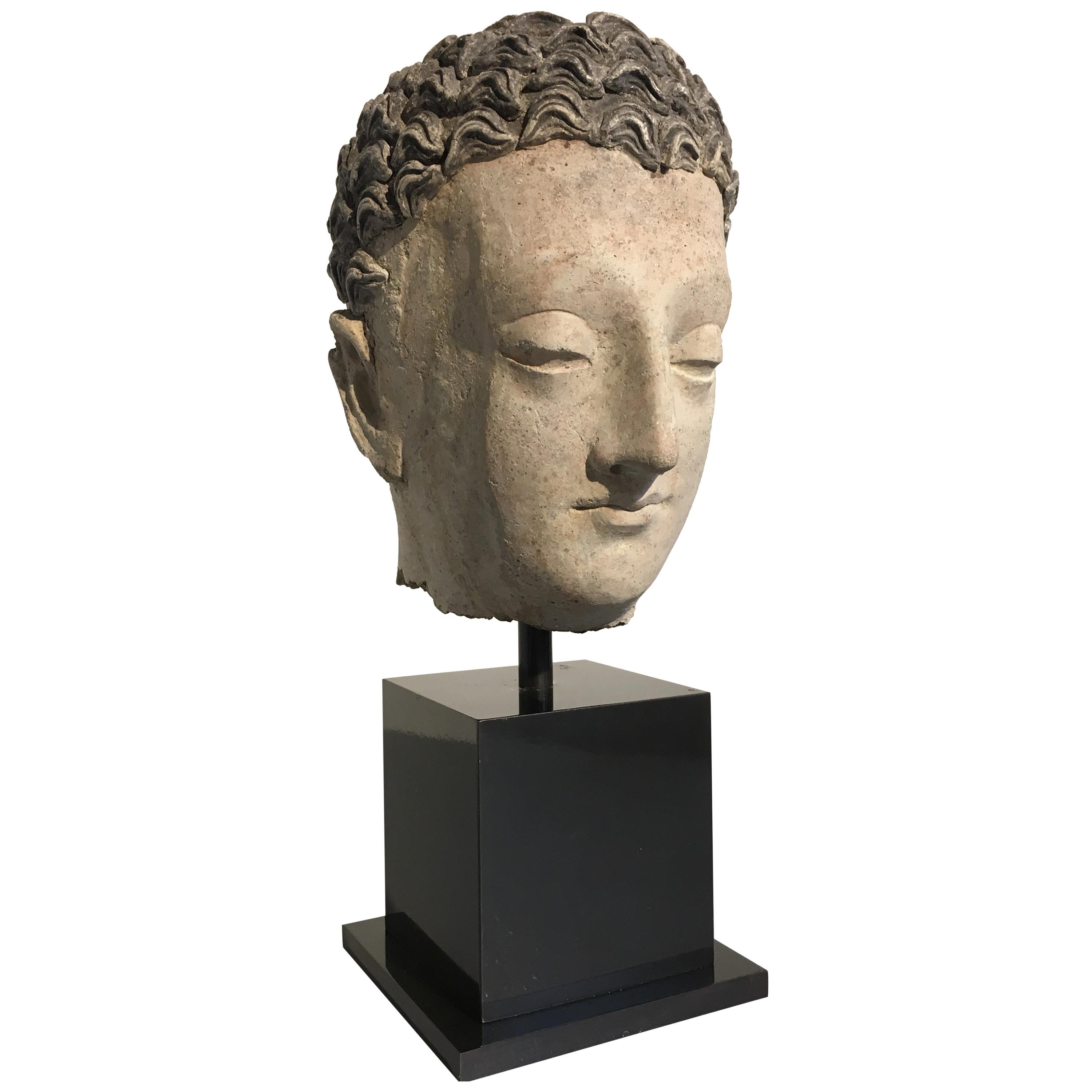 Gandharan Stucco Head of the Buddha, 3rd-5th Century For Sale