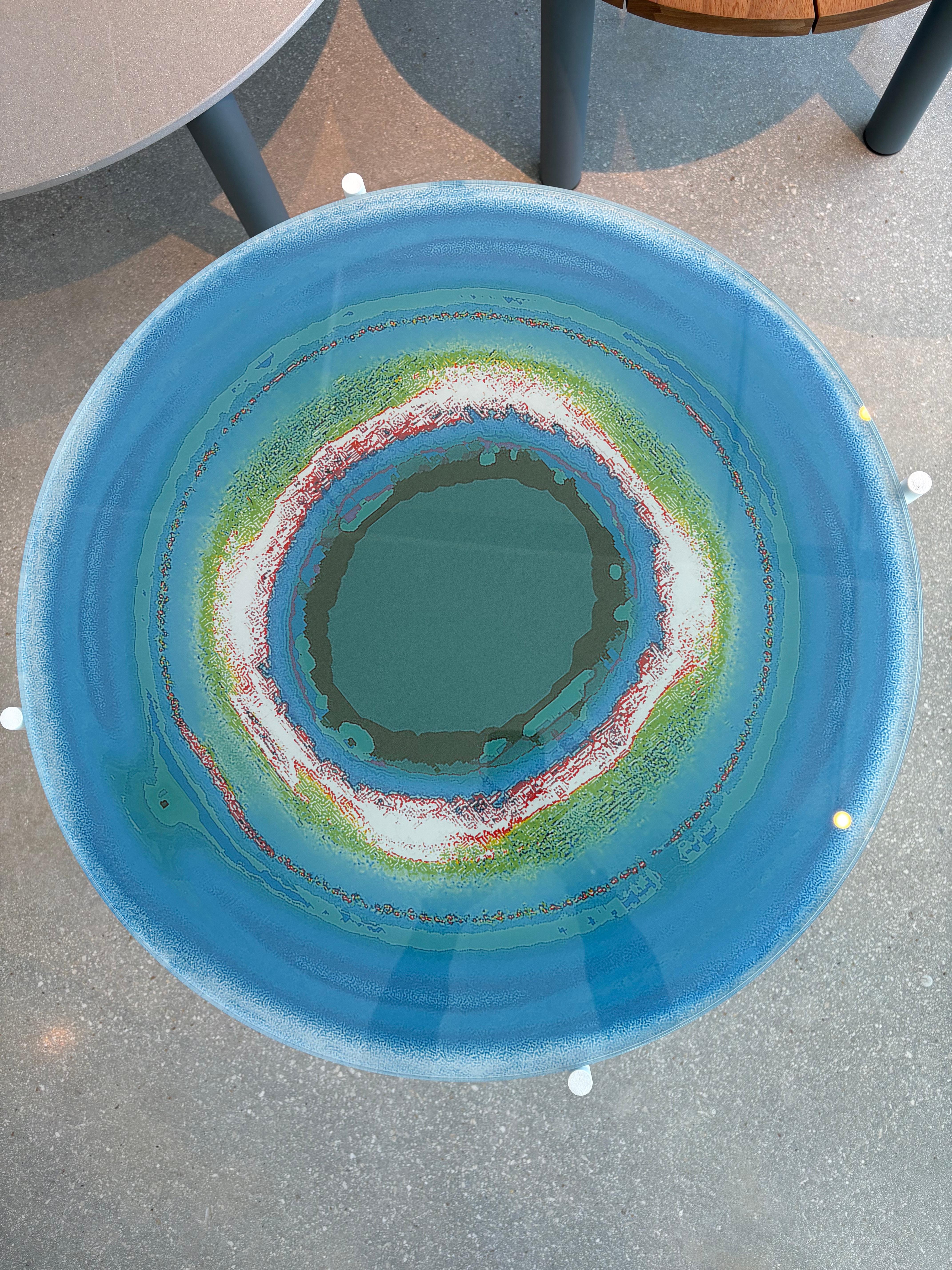 Moderne Table basse ronde Gandia Blasco Iris - Cold Ibiza Sunset en vente