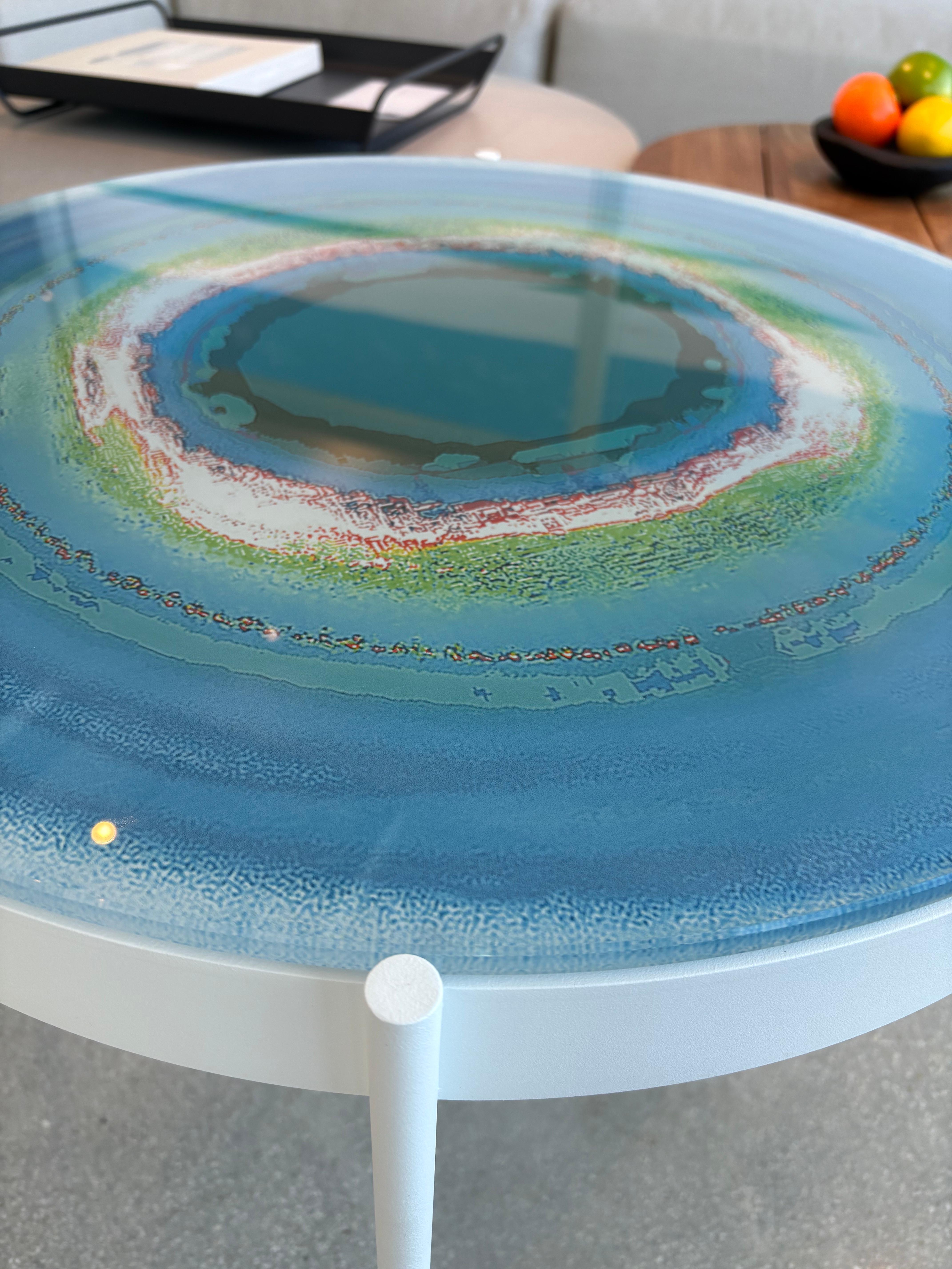 Espagnol Table basse ronde Gandia Blasco Iris - Cold Ibiza Sunset en vente