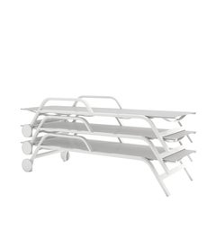 Gandia Blasco Stack Chaise Longue in Aluminum with Armrests by Borja Garcia