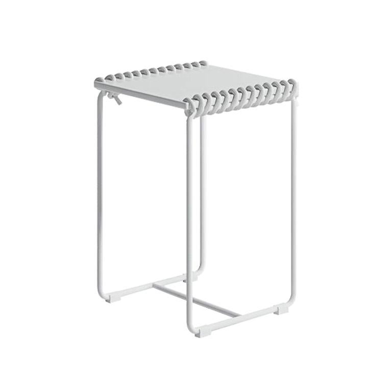 For Sale: White (RAL9016/whiterope.jpg) Gandia Blasco Textile Low Stool in Steel by Ana Llobet