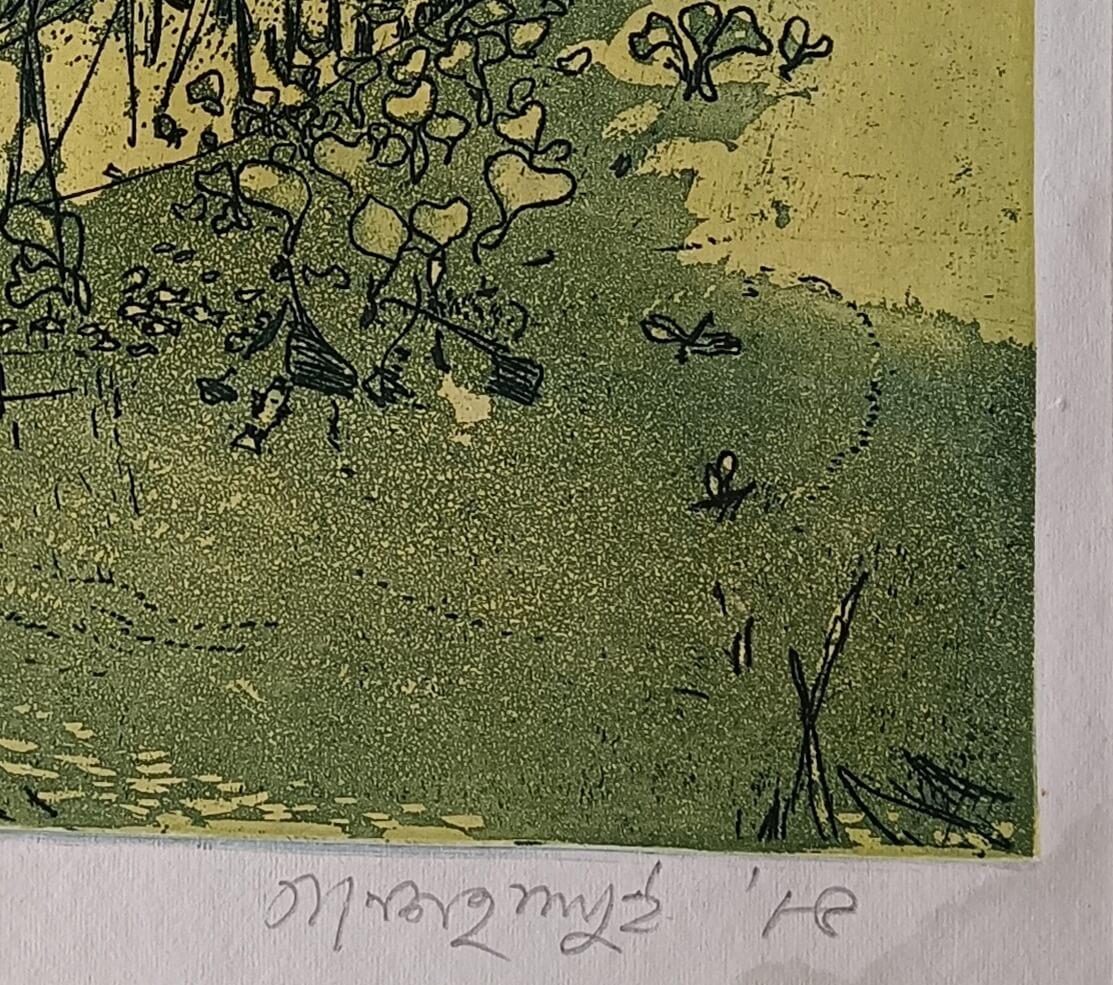Untitled, Landscape, Lithograph on Paper, Modern Artist Ganesh Haloi “In Stock” For Sale 4