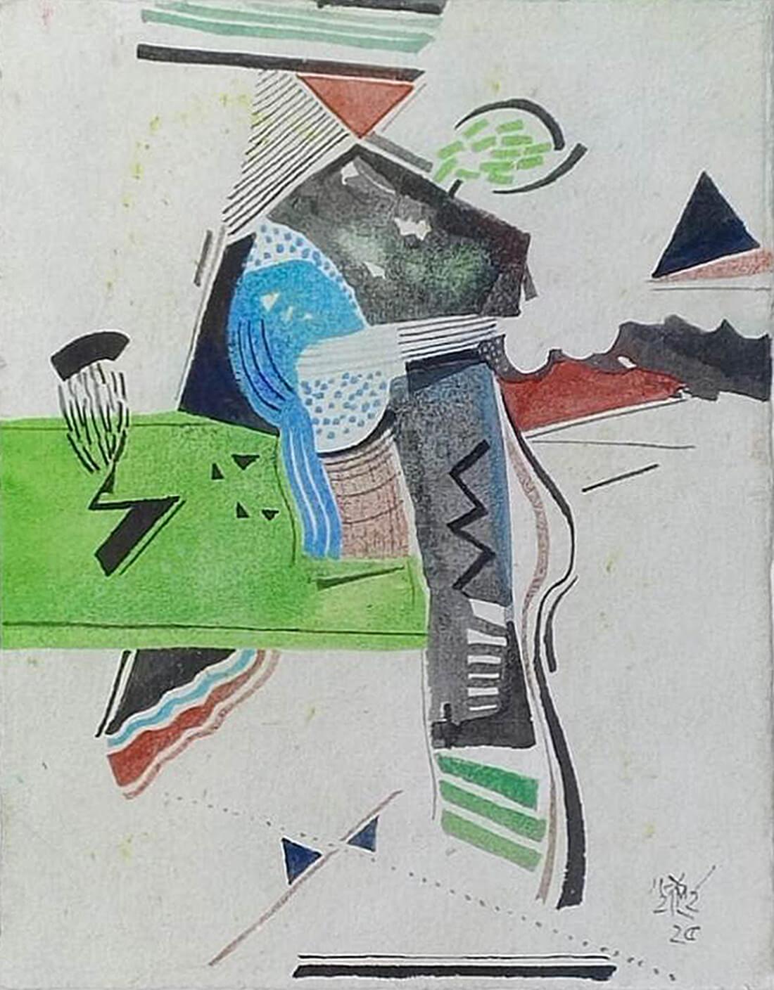 Ganesh Haloi - Untitled (Landscape)
Watercolour on Paper
12.5 x 9.6 inches, 2025
( Unframed & Delivered )

This untitled watercolour on paper by Ganesh Haloi, created in 2025 is a fine example of his lyrical abstraction that bridges memory,