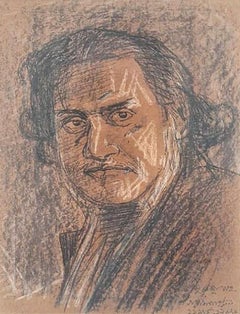 Untitled, Pastel on Paper, Black, Brown color by Modern Indian Artist "In Stock"