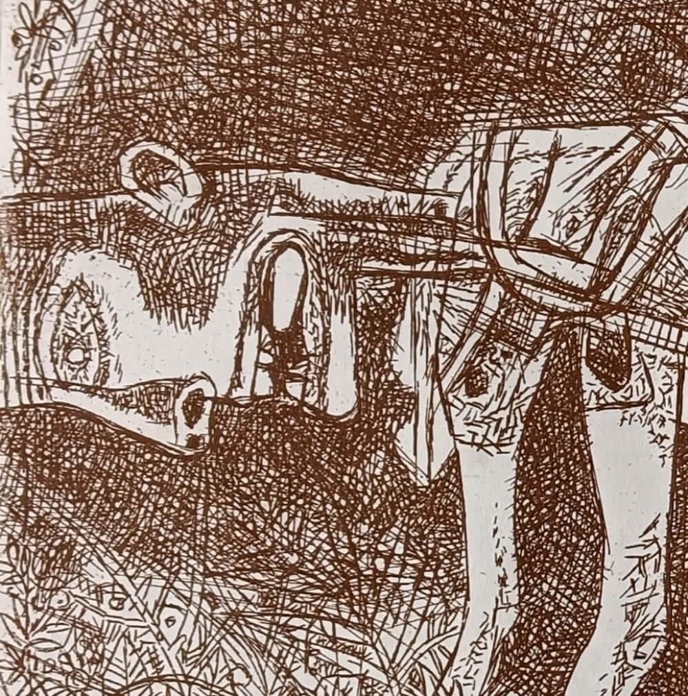 Untitled, Etching on Paper by Modern Indian Artist Ganesh Pyne 