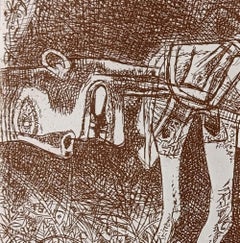 Ohne Titel, Radierung auf Papier des modernen indischen Künstlers Ganesh Pyne "Auf Lager"