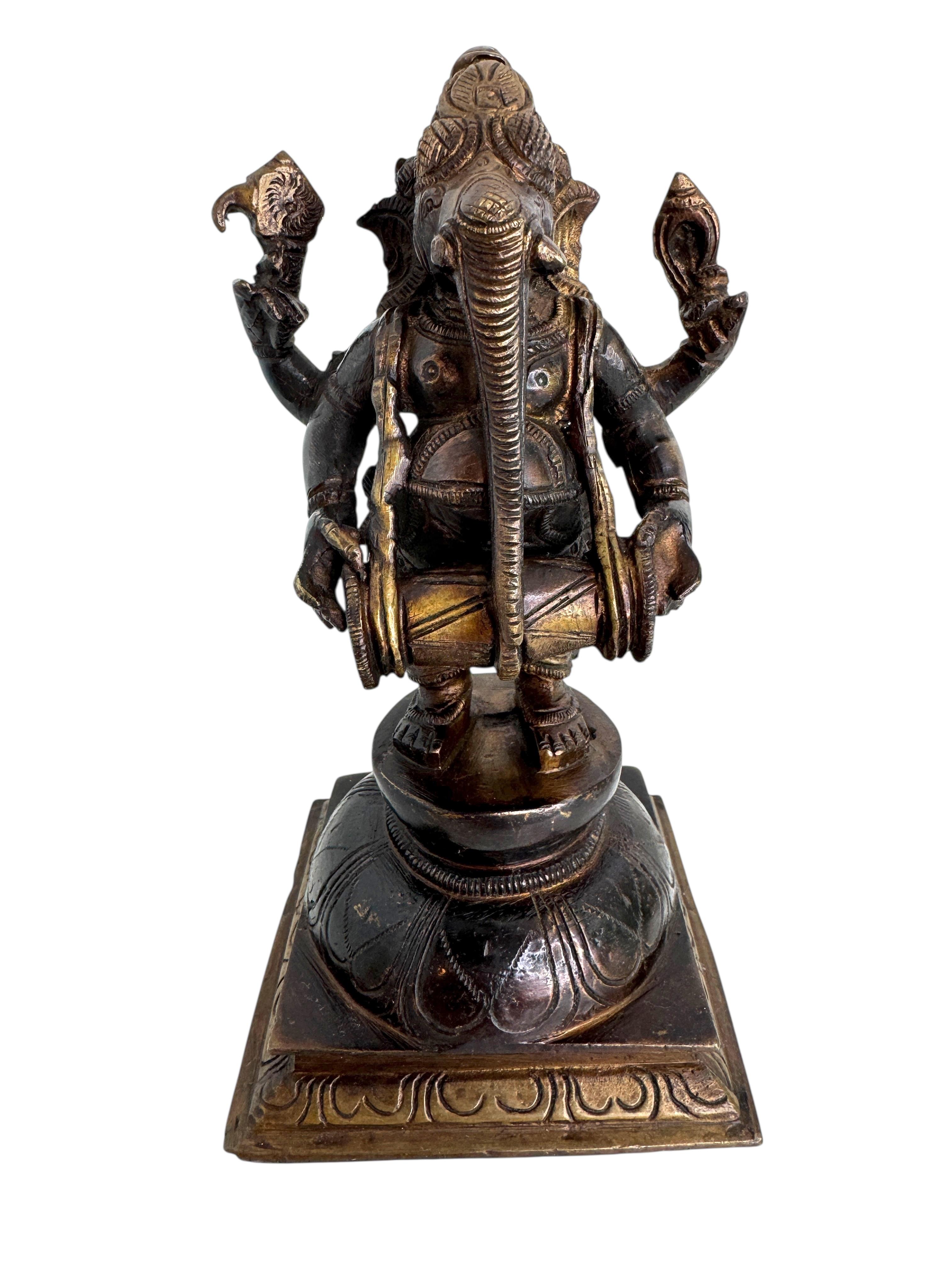 Indiano Scultura in bronzo Ganesha Statua Vintage 1960, India in vendita
